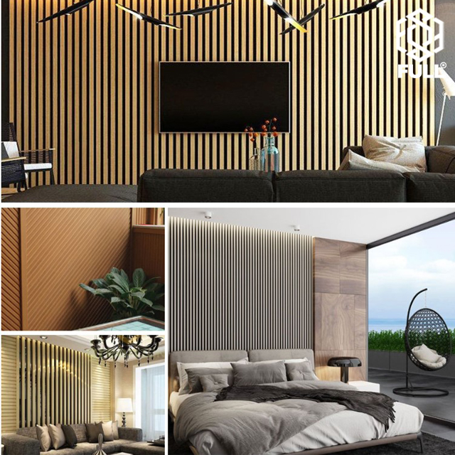 Lath WPC Timber Partition-1 ไม้ระแนงตกแต่งฝ้า ผนัง กำแพงลายไม้ WPC Wall Board Lath Timber Tubes 25 x 25 mm. FULL-LATH-03