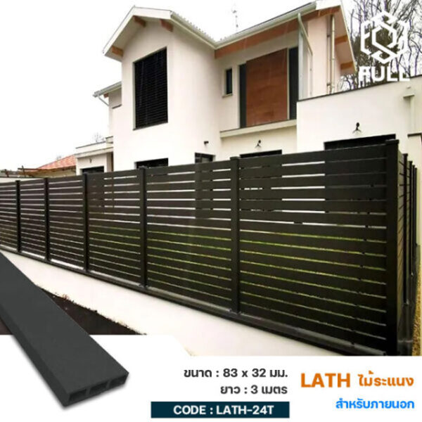 ไม้ผนัง ไม้ระแนงสำเร็จรูป ลายไม้ตกแต่งบ้าน Outdoor Square WPC Timber Tubes 83 x 32 mm. FULL-LATH-24T
