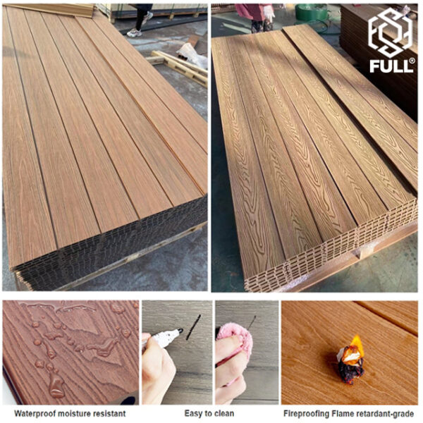 WPC Fence Wood-2 รั้วไม้ ไม้ระแนงสำเร็จรูป ลายไม้ Fence Wood Plastic Composite FULL-FEN-14